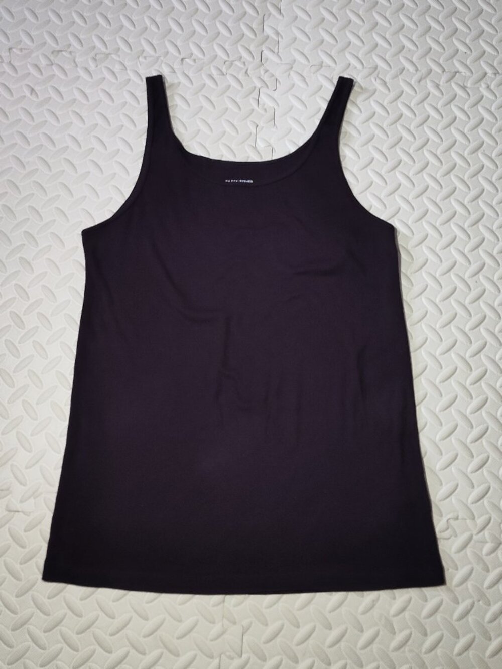 Eileen Fisher 100% Organic Cotton Scoop Neck Tank Top Camisole Dark Brown Large